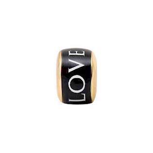 Christina Love Black charm – forgyldt sølv, 6 mm til Classic læderarmbånd
